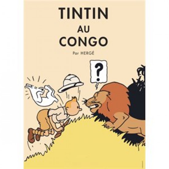 Poster Tintin au Congo, couleur
